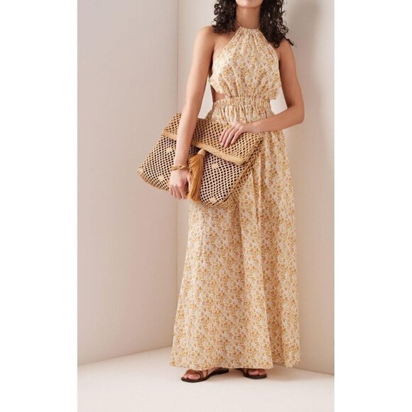 SIGNIFICANT OTHER Cara Floral Print Halter Neck Maxi Dress in Rosale Print US 10 - Picture 13 of 15